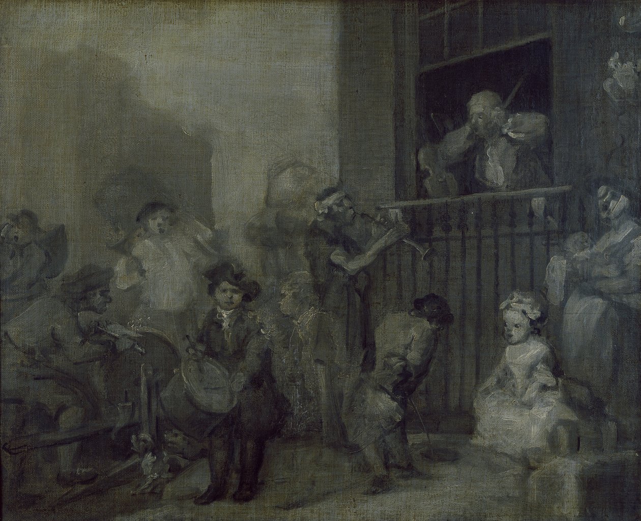 Raivostunut muusikko, 1600-luku tekijältä William Hogarth