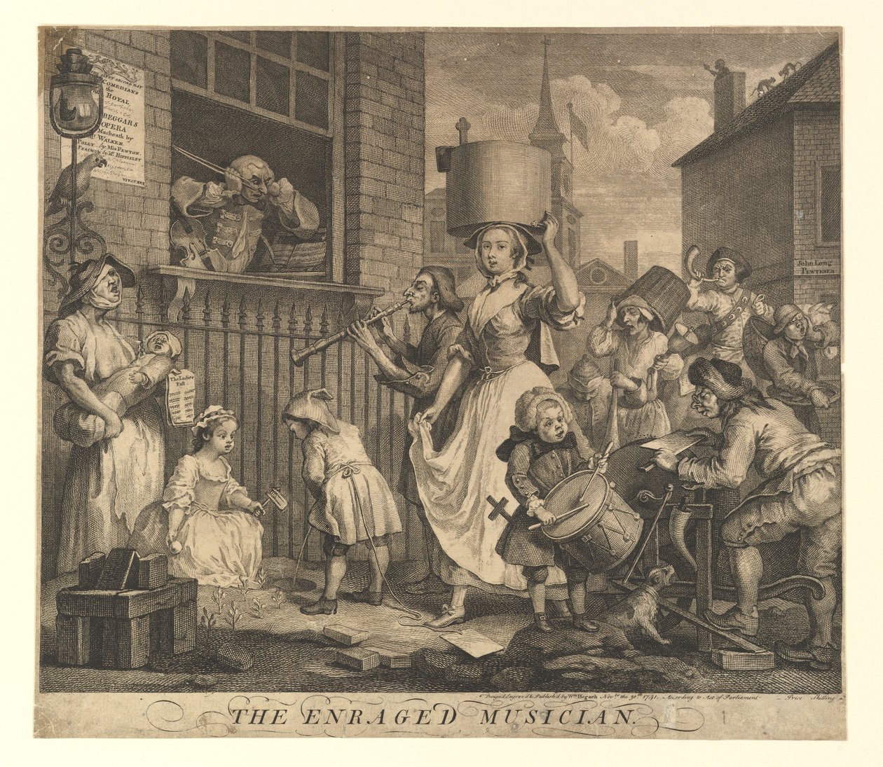 Raivoissaan muusikko, 30. marraskuuta 1741. tekijältä William Hogarth