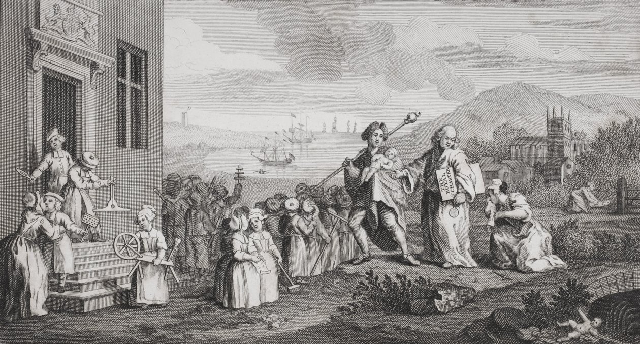 Foundlings, kaiverrus F. Morellon La Cave tekijältä William Hogarth