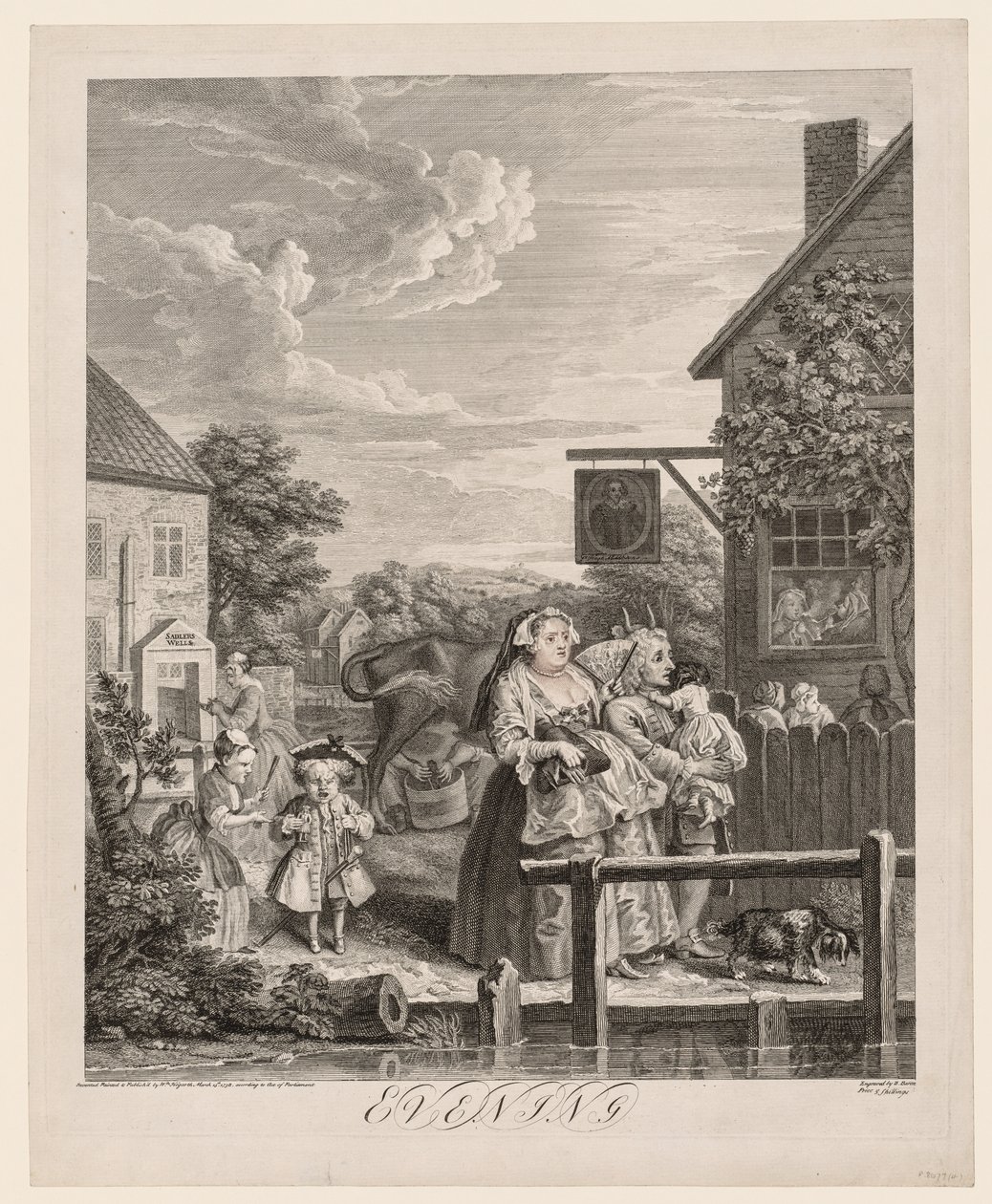 Neljä kertaa vuorokaudessa: Ilta, 1738. tekijältä William Hogarth