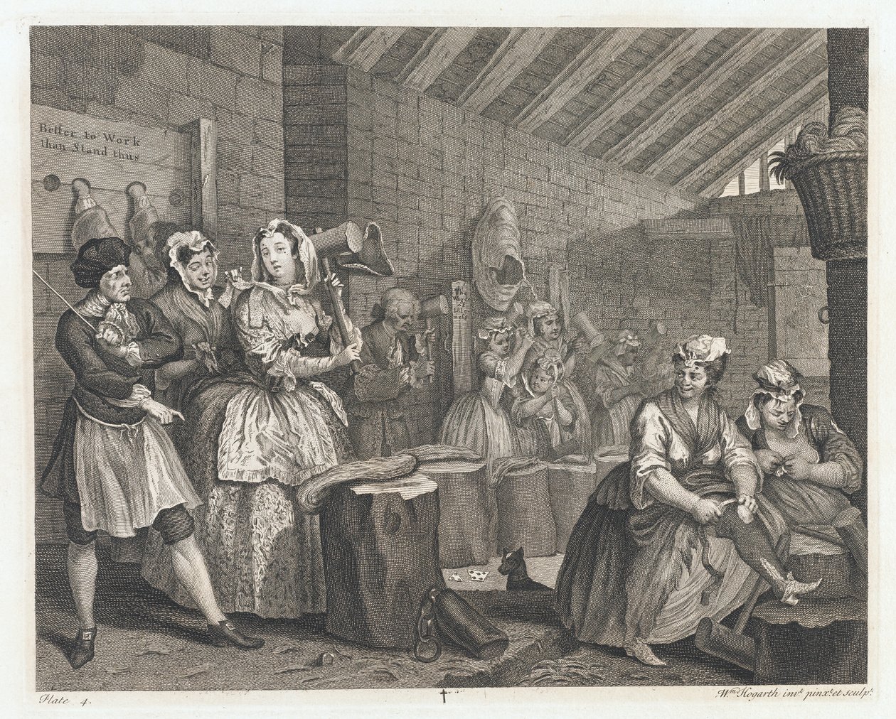 The Porto Lodged in Bridewell, suunniteltu 1732, painettu 1744 (Etsaus ja kaiverrus) tekijältä William Hogarth