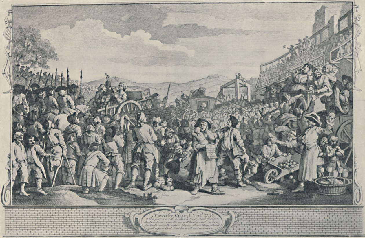 The Idle Prentice Executed at Tyburn From the Industry and Idleness Series, 1747, 1920 tekijältä William Hogarth