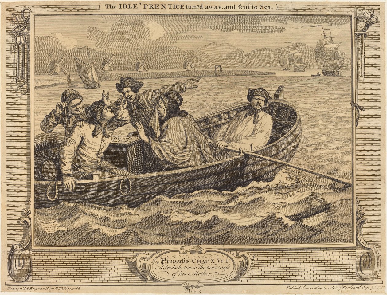 Idle Prentice kääntyi pois ja lähetettiin merelle tekijältä William Hogarth