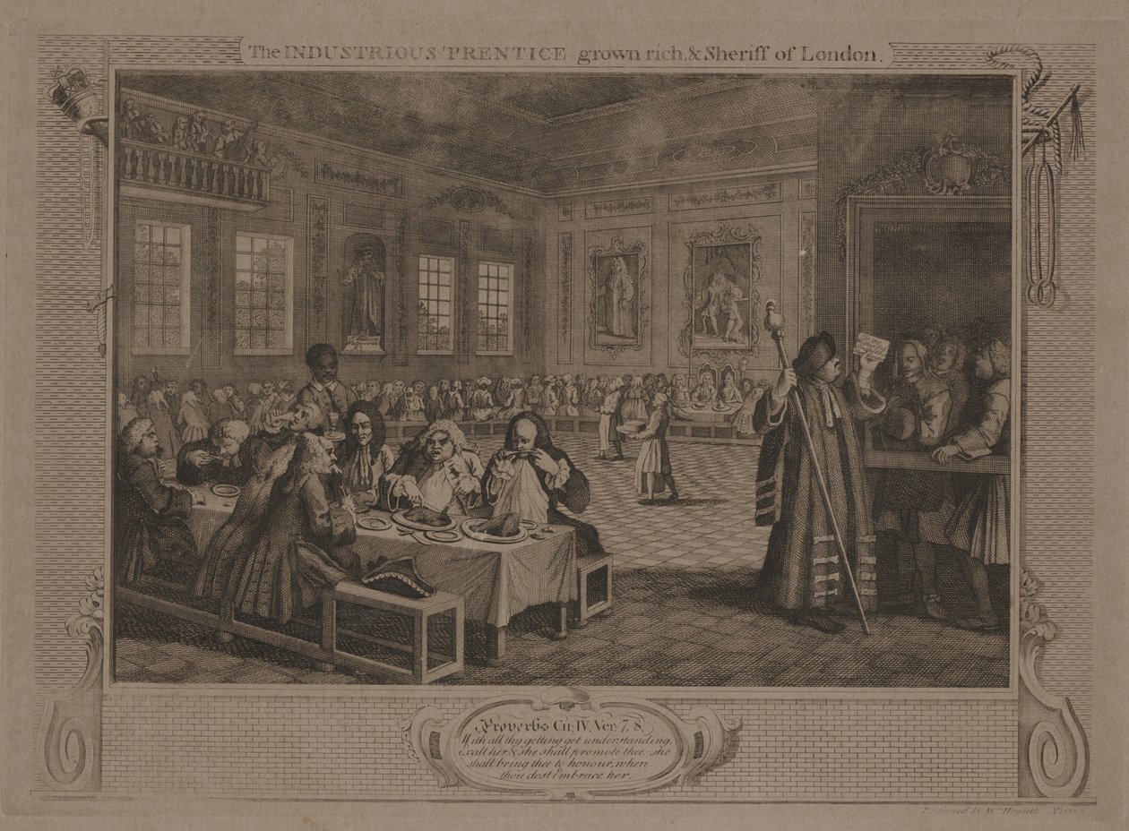 Ahkera Prentice rikastui ja Lontoon sheriffi tekijältä William Hogarth