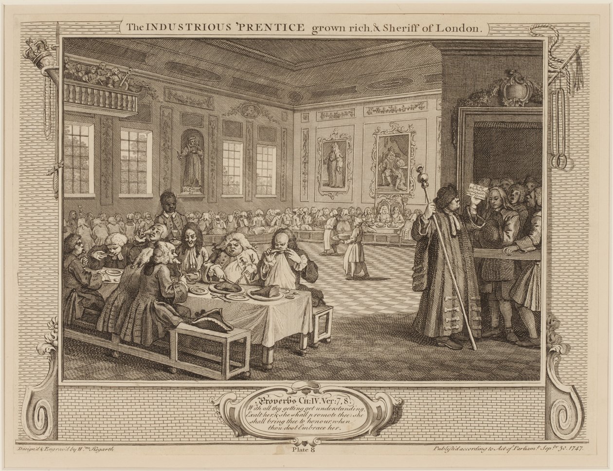 Ahkera Prentice rikastui ja Lontoon sheriffi tekijältä William Hogarth