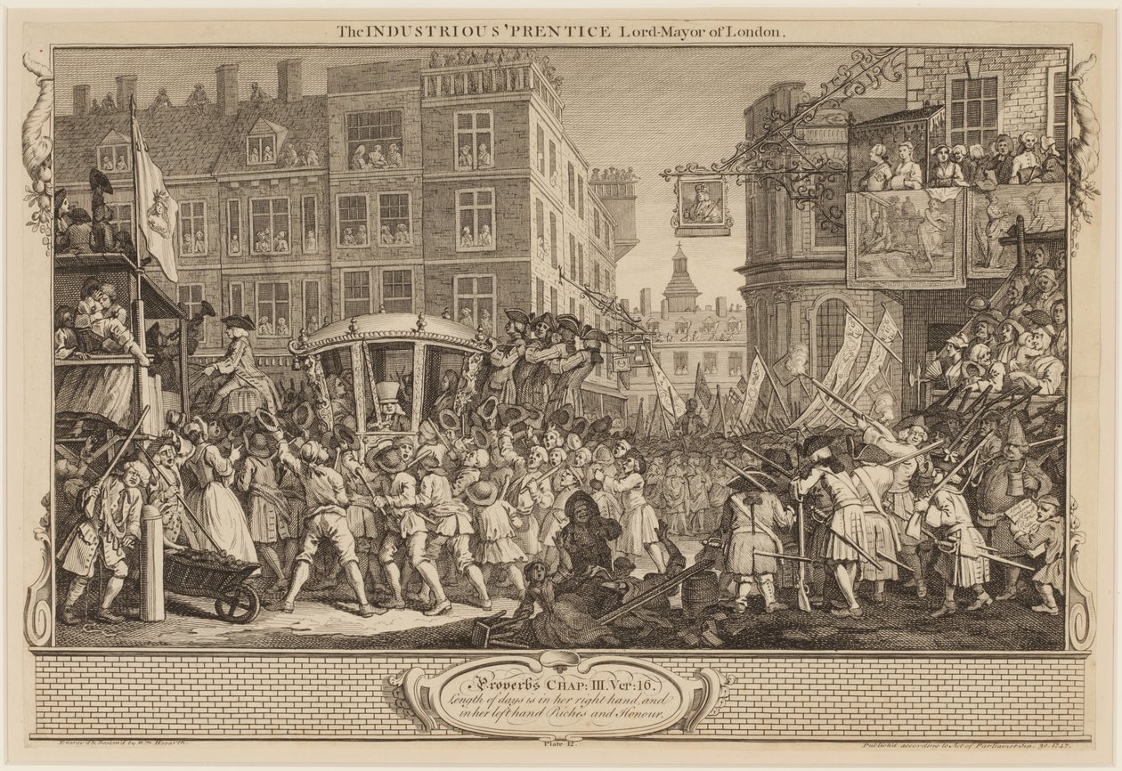 Ahkera Lontoon Prentice Lord Mayor tekijältä William Hogarth