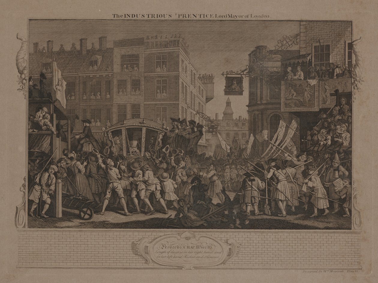 Ahkera Lontoon Prentice Lord Mayor tekijältä William Hogarth