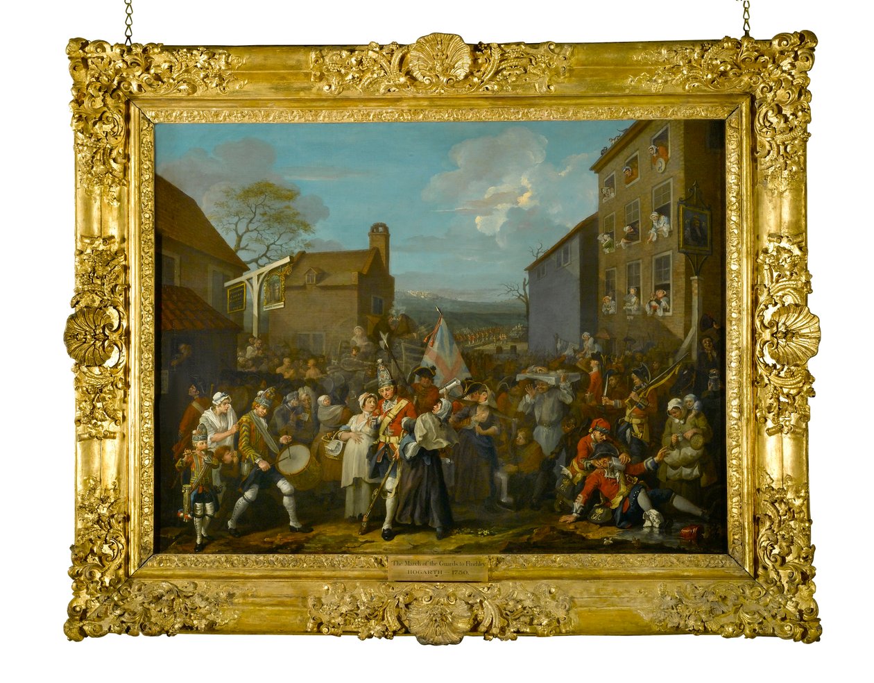 Vartijoiden marssi Finchleyyn, 1750 tekijältä William Hogarth