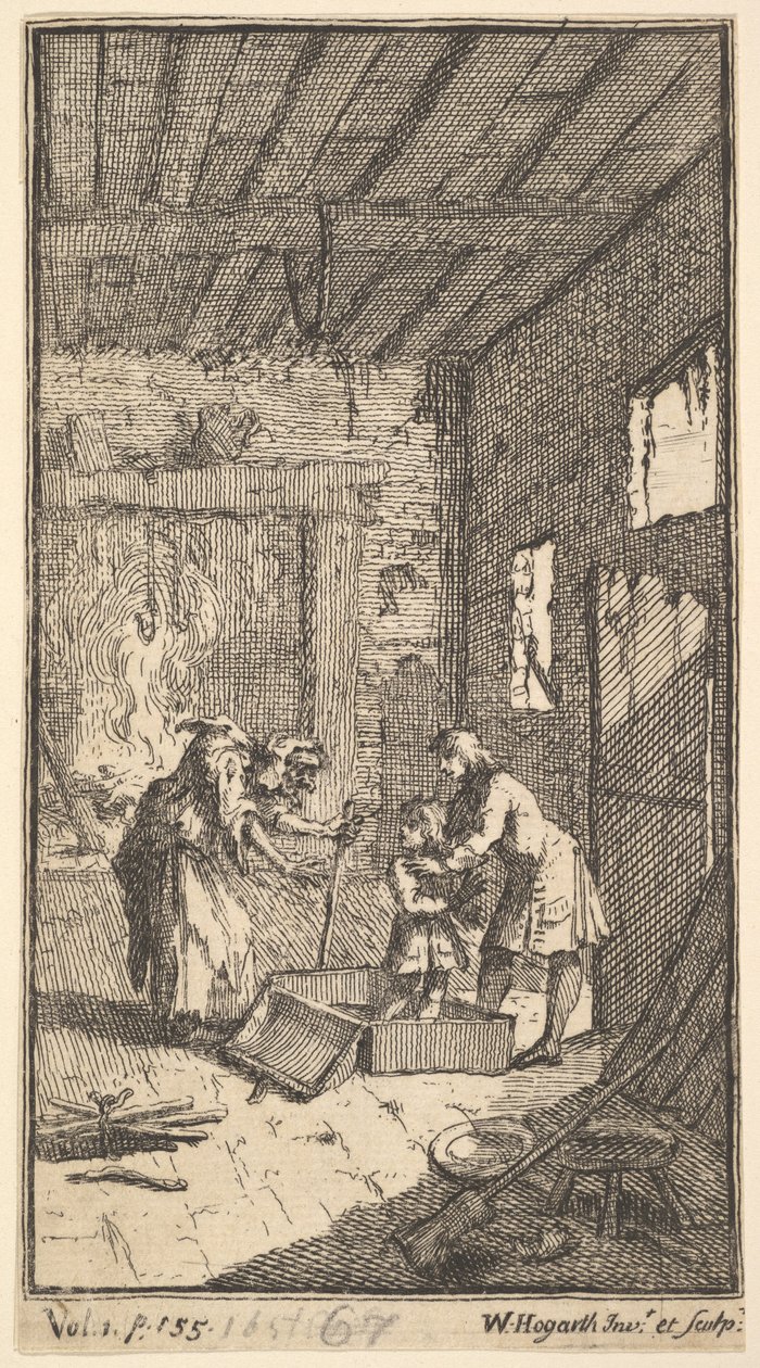 The New Metamorphosis, levy 4: Invidiosa julkaisee Fantasion, 1724. tekijältä William Hogarth