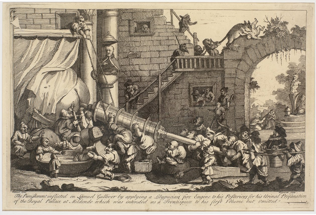 Lemuel Gulliveriin langetettu rangaistus tekijältä William Hogarth