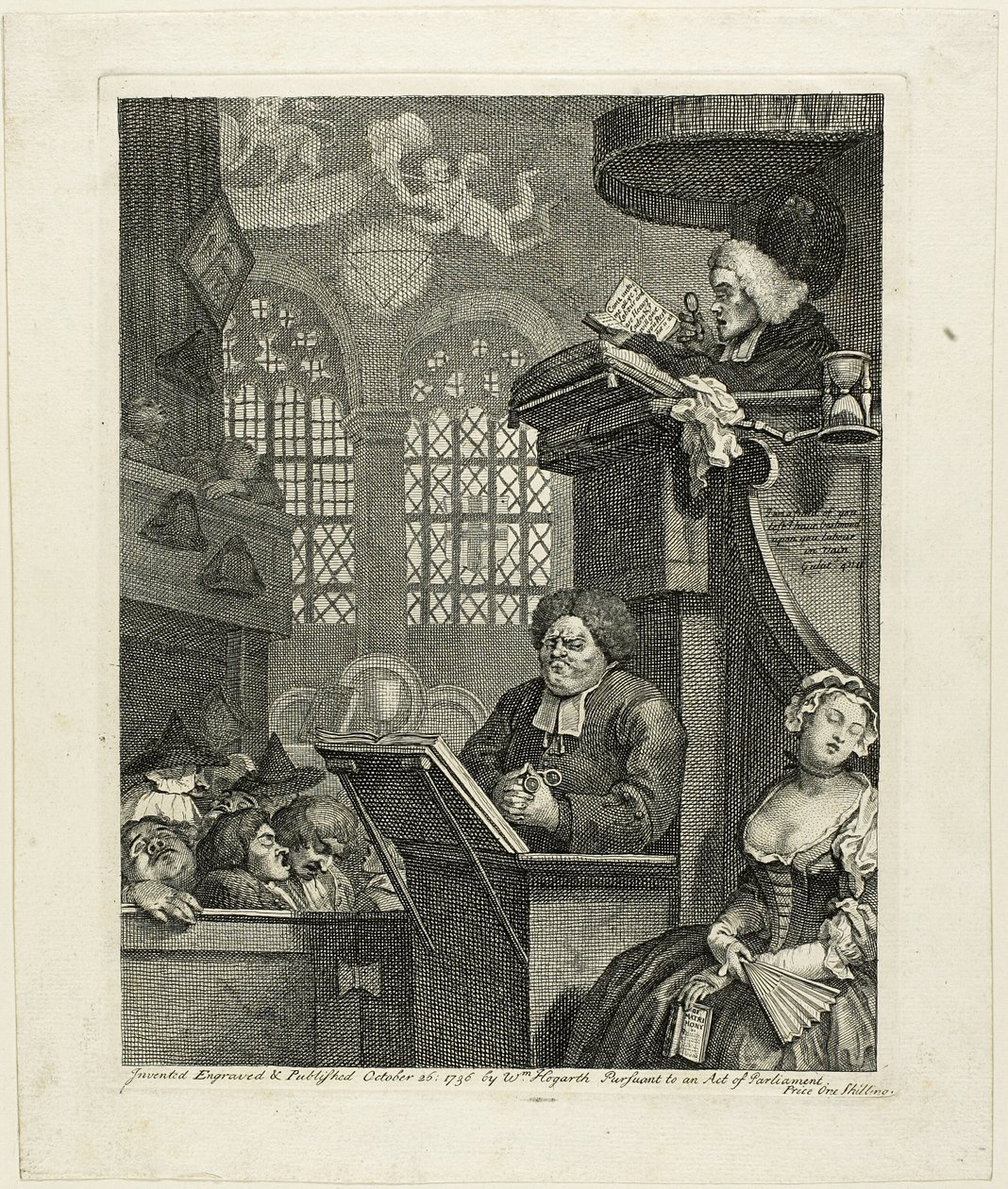 Nukkuva seurakunta tekijältä William Hogarth
