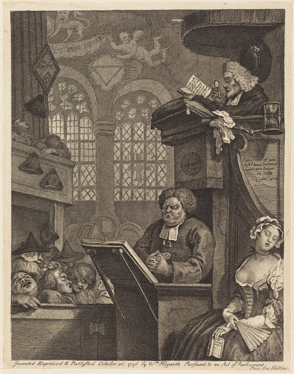 Nukkuva seurakunta tekijältä William Hogarth