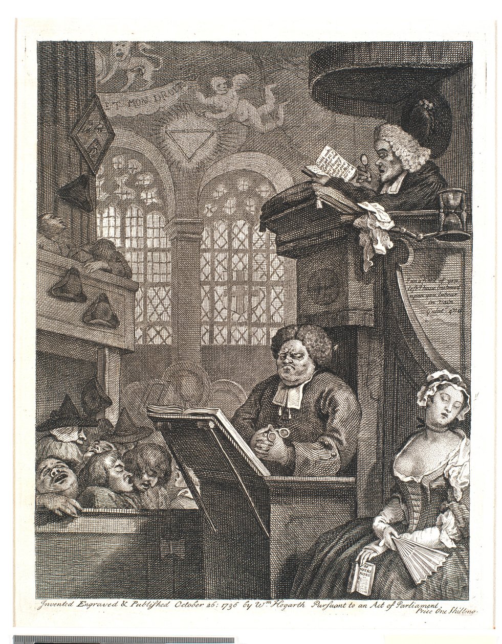 Nukkuva seurakunta tekijältä William Hogarth