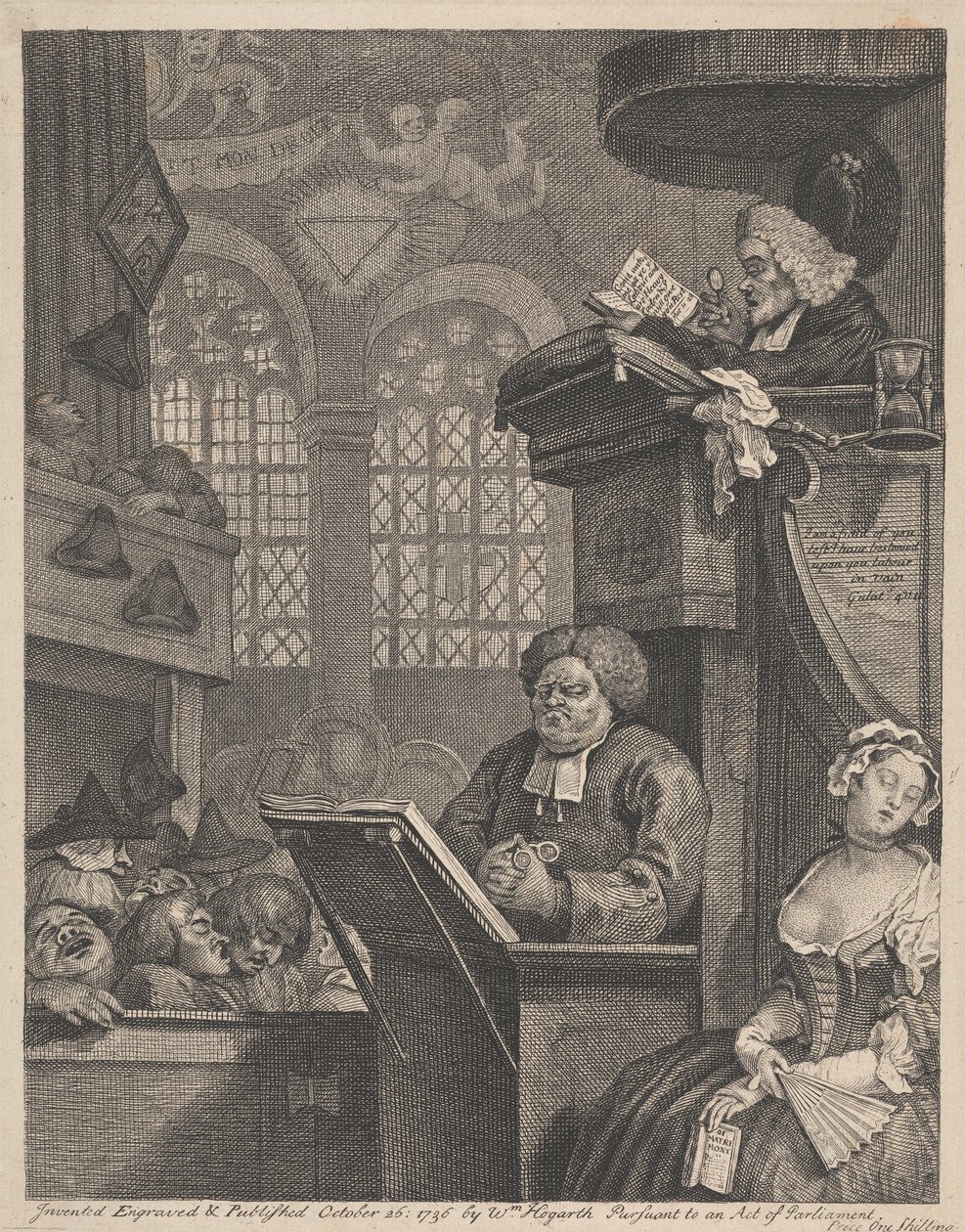 Nukkuva seurakunta tekijältä William Hogarth
