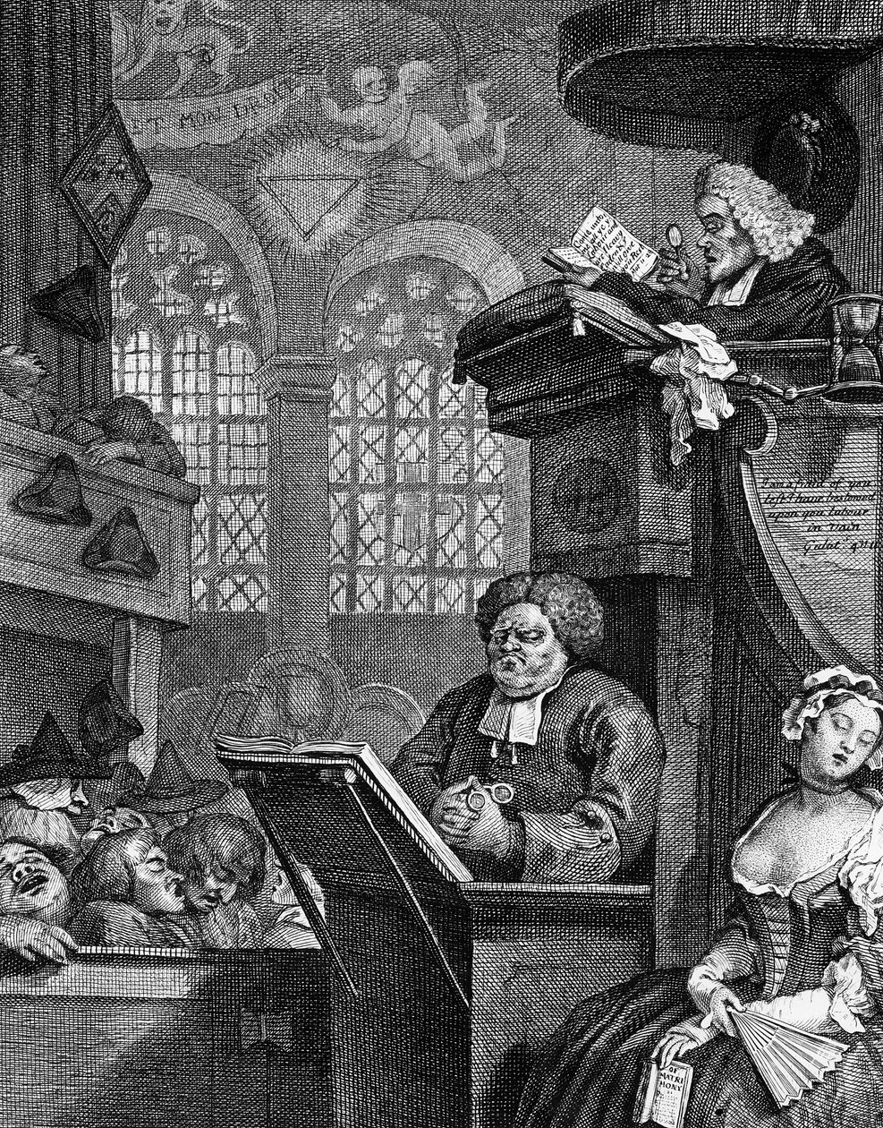 Nukkuva seurakunta, 1736 tekijältä William Hogarth