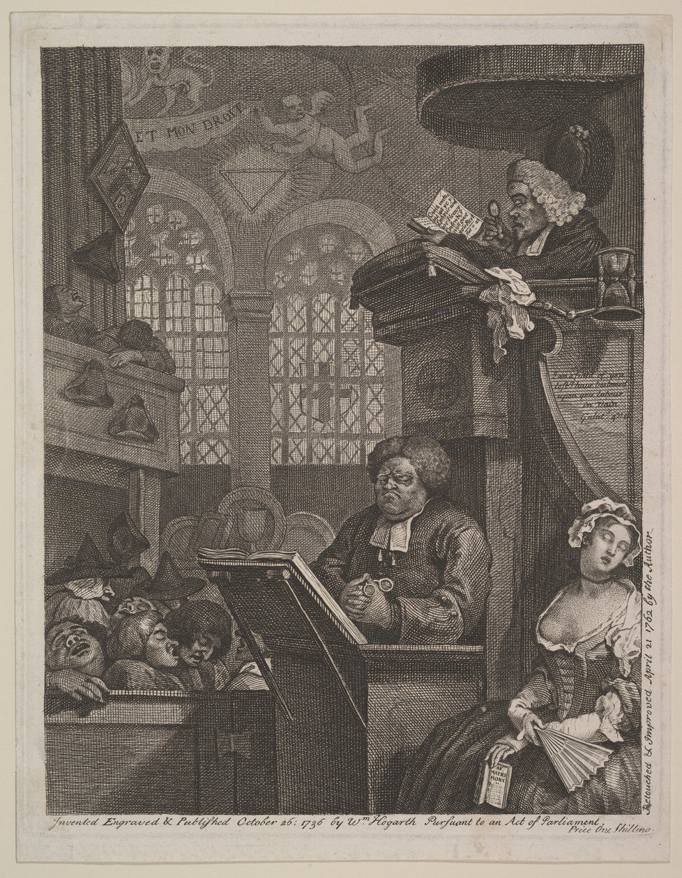 Nukkuva seurakunta, 21. huhtikuuta 1762. tekijältä William Hogarth