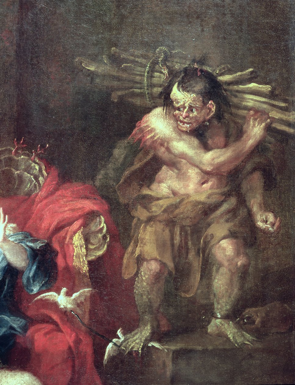 Myrsky, yksityiskohta Caliban öljy kankaalle yksityiskohta 353593:sta tekijältä William Hogarth