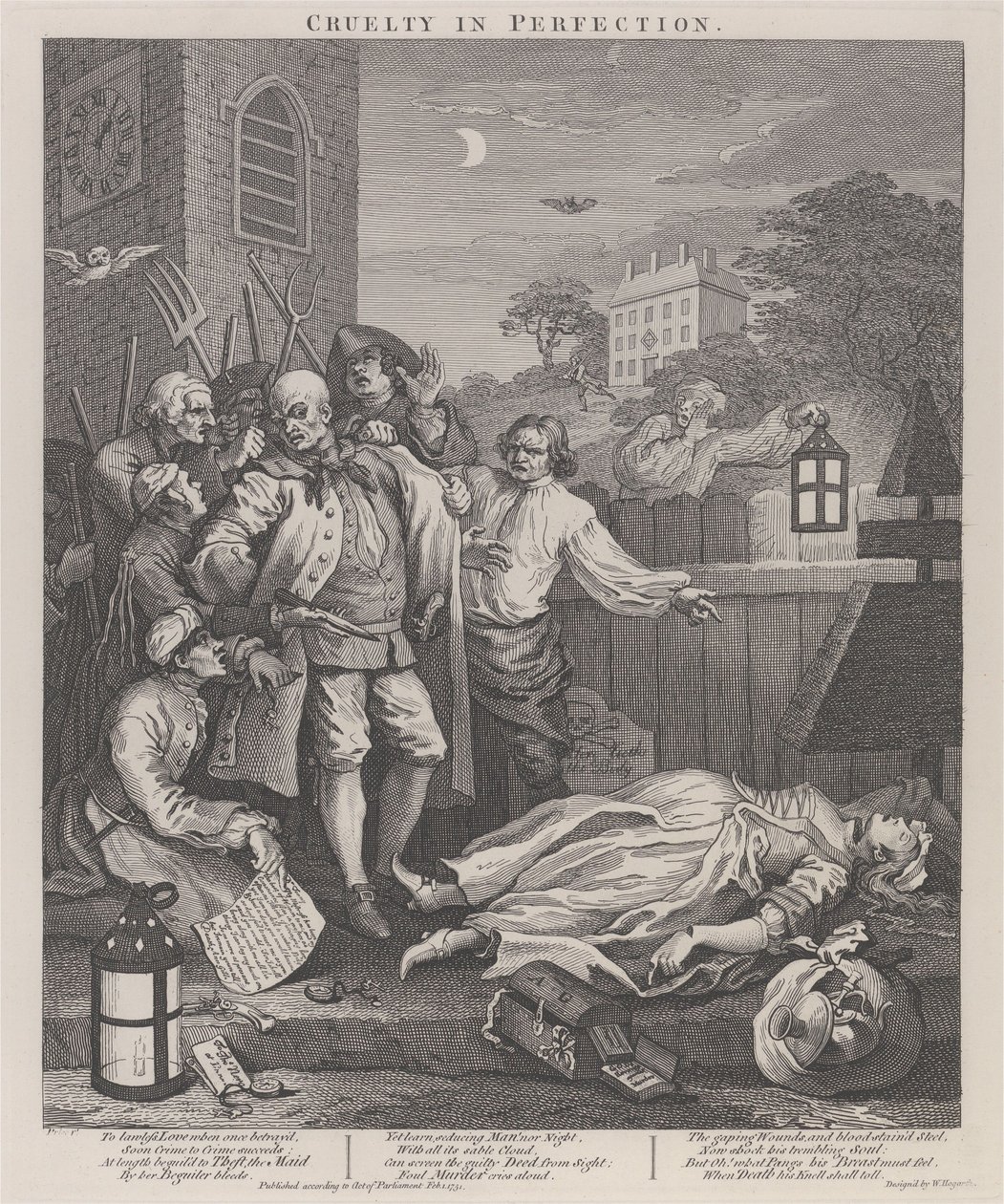 Julmuuden kolmas vaihe: täydellinen julmuus tekijältä William Hogarth
