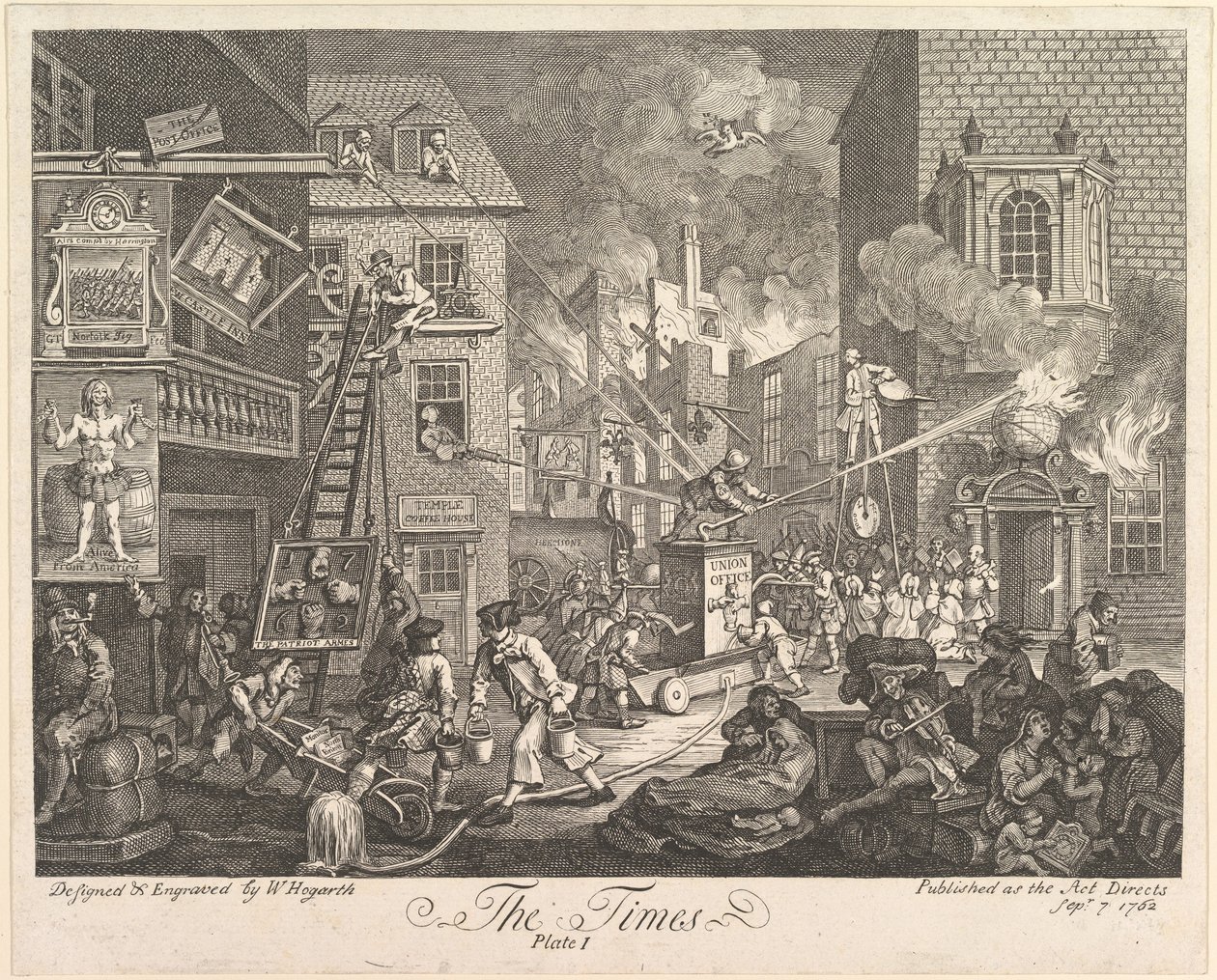 The Times, levy 1, 7. syyskuuta 1762. tekijältä William Hogarth