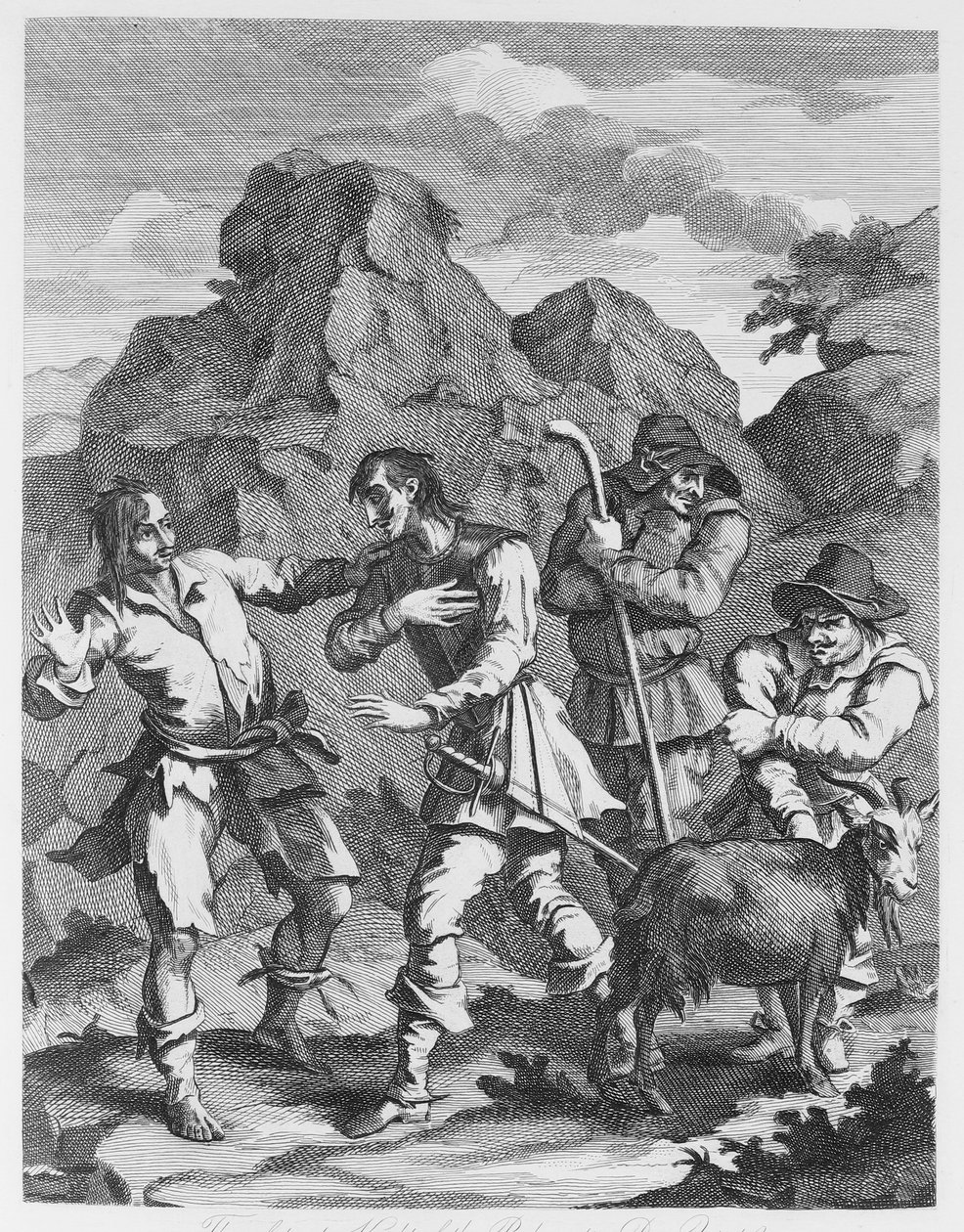 Onneton rockin ritari tapaa Don Quijoten tekijältä William Hogarth