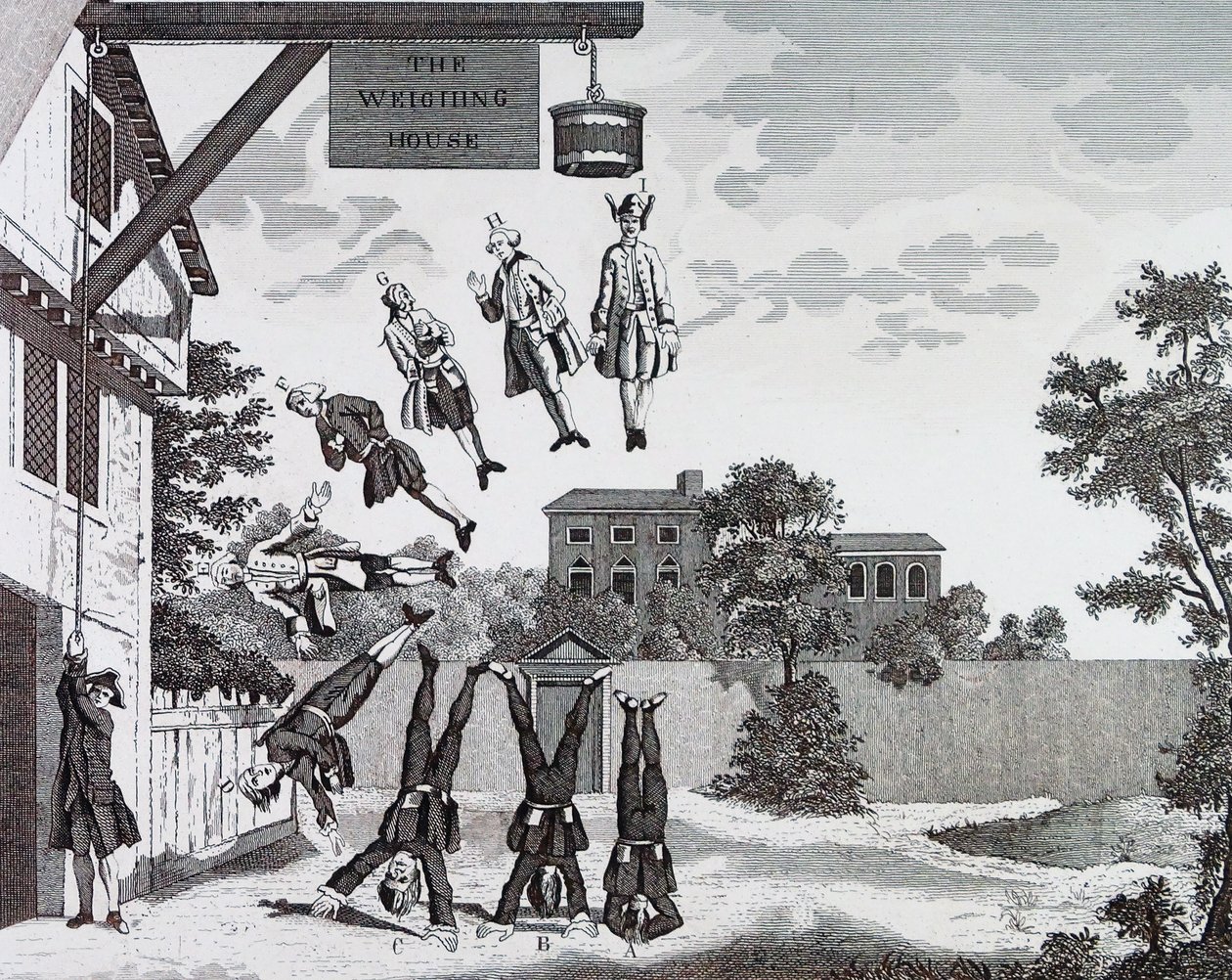 Punnitustalo. (absoluuttinen painovoima), kirjoittanut William Hogarth tekijältä William Hogarth