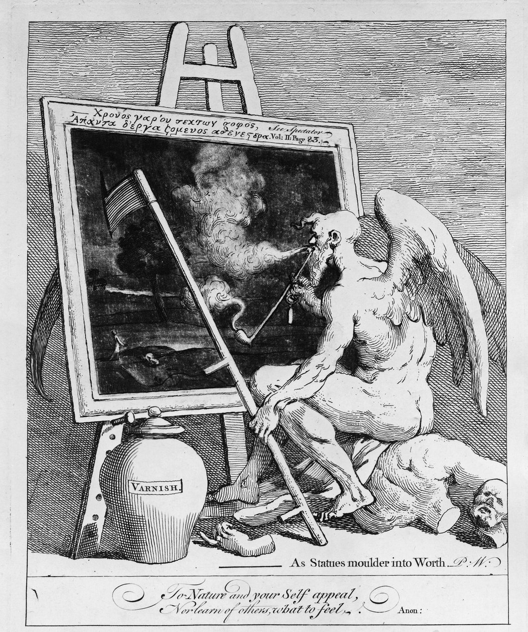 Aika polttaa kuvaa, 1761 tekijältä William Hogarth