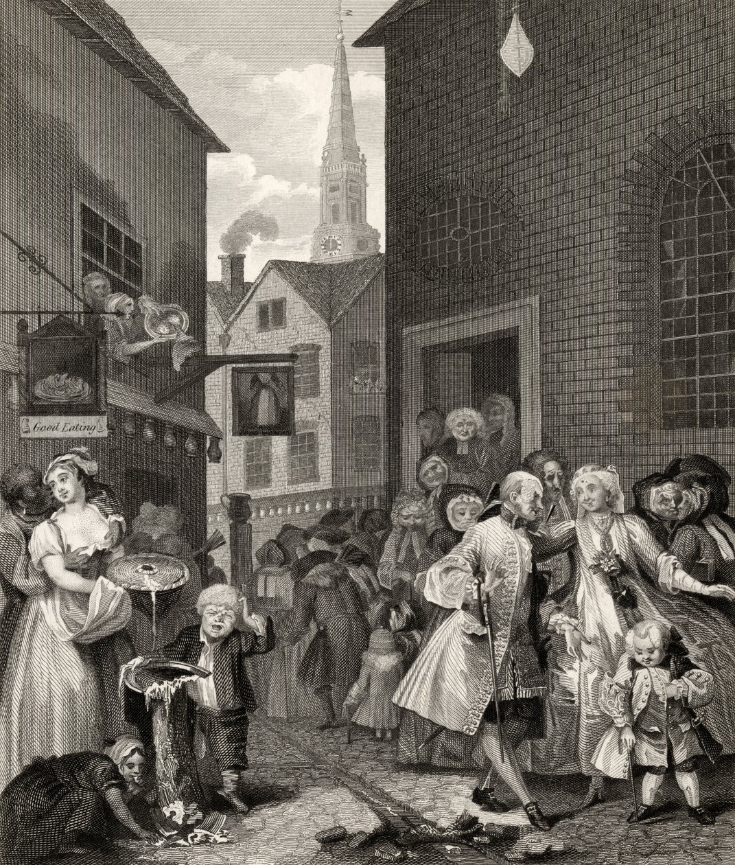 Times of the Day: Noon, teoksesta The Works of William Hogarth, julkaistu 1833 tekijältä William Hogarth