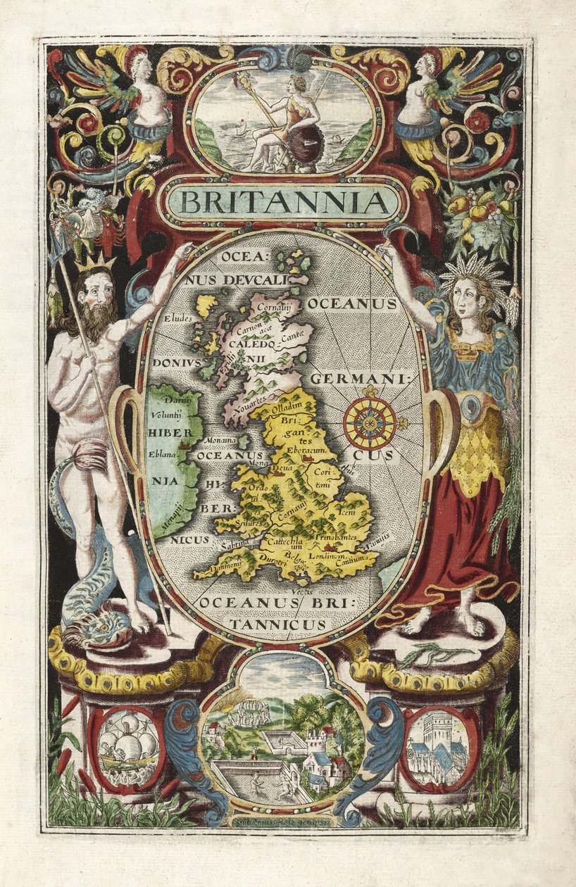 Etukappale Britanniasta, kirjoittanut William Camden, pubi. 1607 tekijältä William Hole