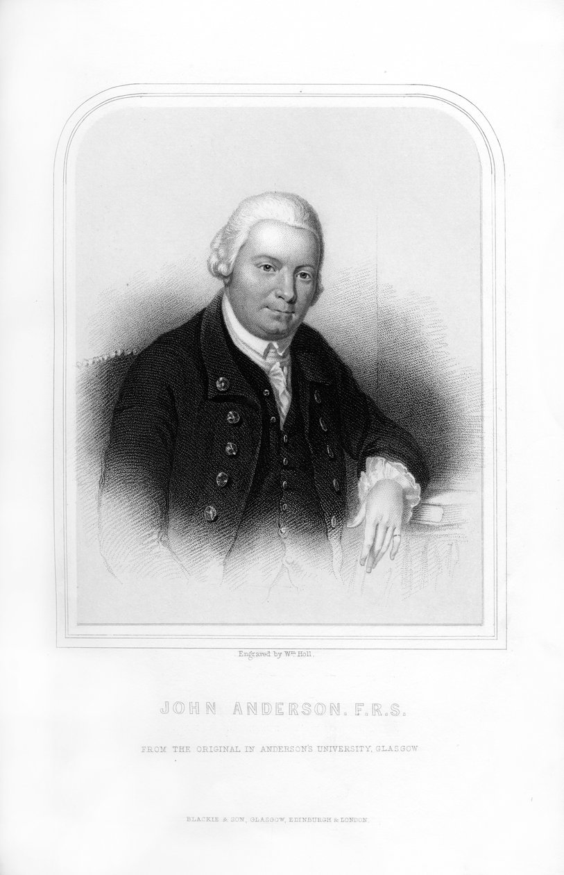 John Anderson, skotlantilainen luonnonfilosofian professori, 1870. tekijältä William Holl