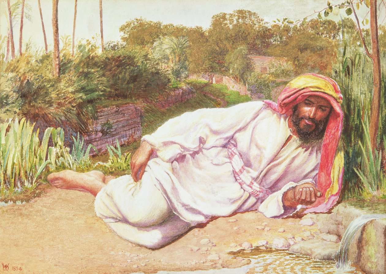 Arabit lepäävät puron varrella, 1854 tekijältä William Holman Hunt