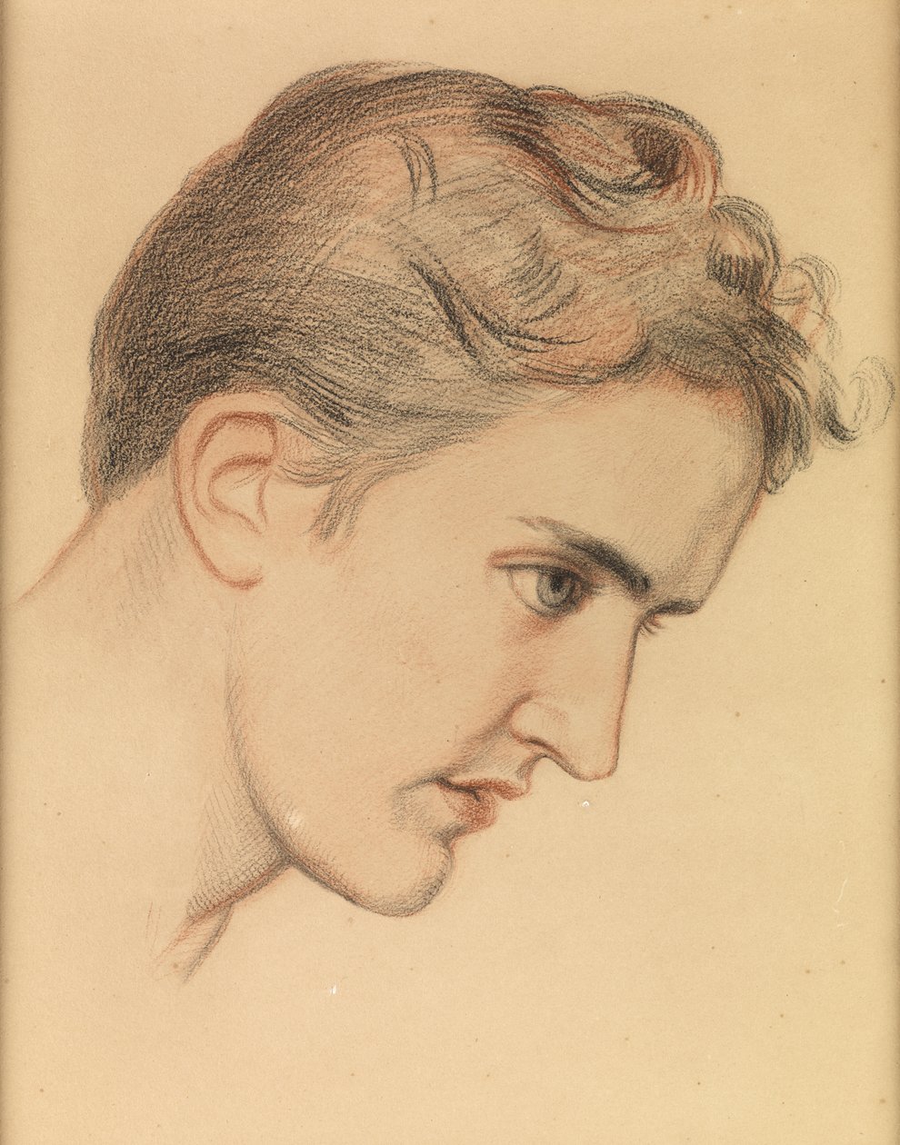 Eugenie Sellers, Study for "The Lady of Shalott", n. 1895 (värillinen liitu paperille) tekijältä William Holman Hunt