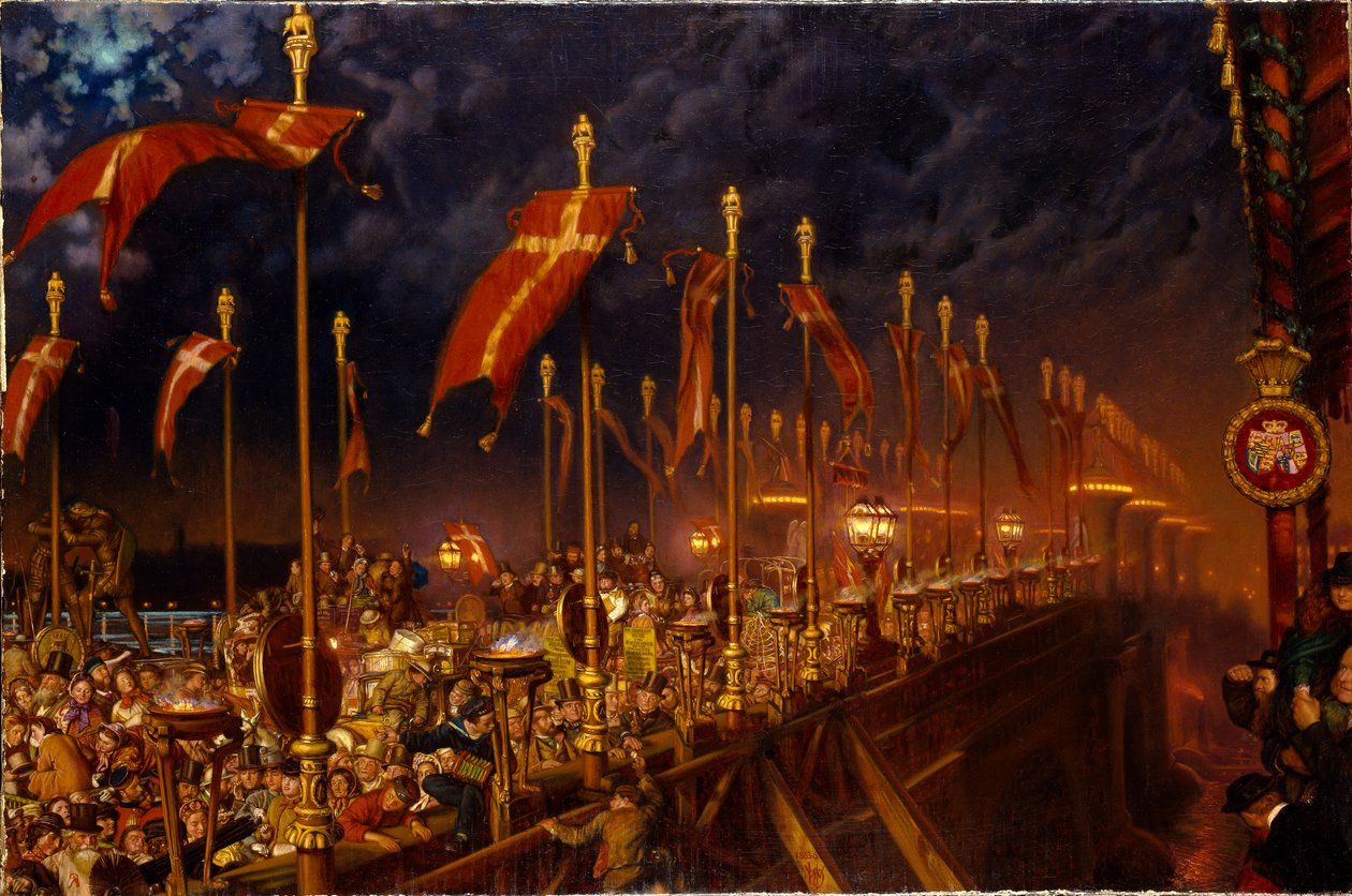 London Bridge Walesin prinssin ja prinsessan hääyönä, 1863 tekijältä William Holman Hunt