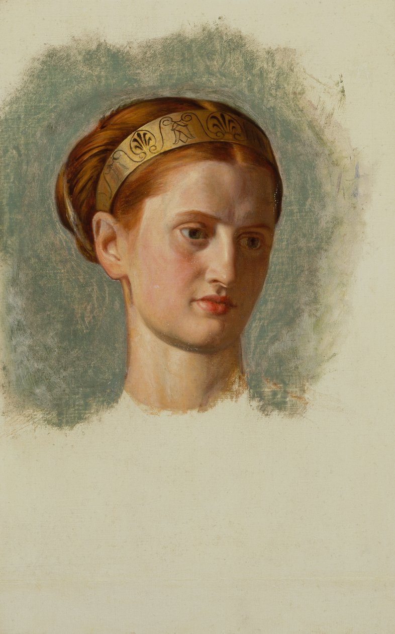 Miss Isabella Waughin muotokuva, työpöytä (öljy kankaalle) tekijältä William Holman Hunt