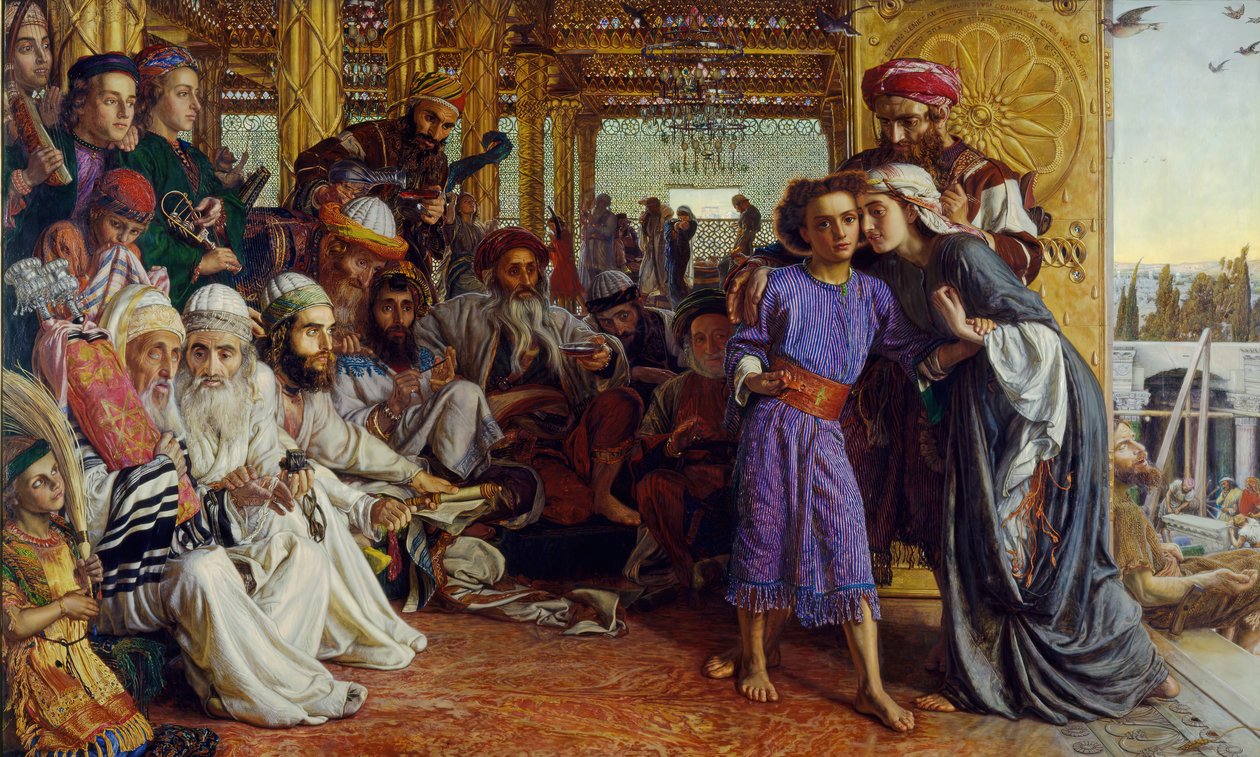 Vapahtajan löytö temppelistä, 1854-55. tekijältä William Holman Hunt