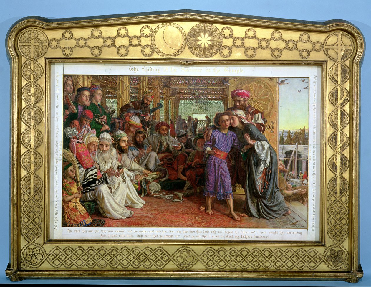 Vapahtajan löytö temppelistä, 1855 tekijältä William Holman Hunt