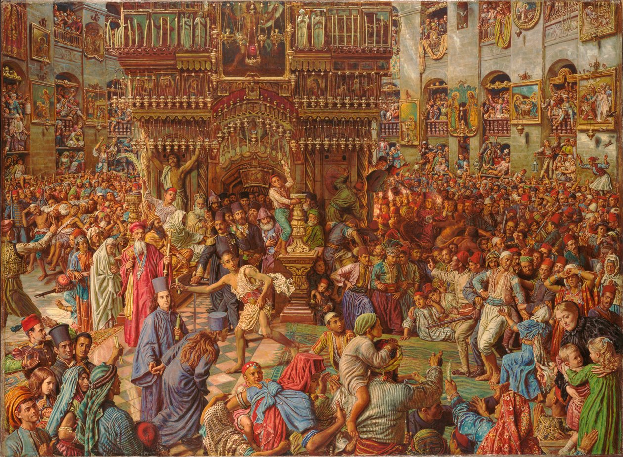 Pyhän tulen ihme, Pyhän haudan kirkko tekijältä William Holman Hunt