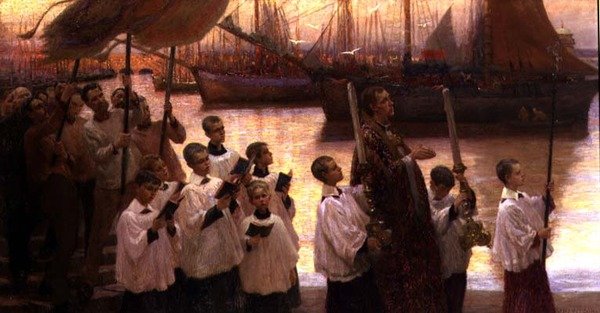 Cornwallin kirkko: Rogation Day -kulkue tekijältä William Holt Yates Titcomb