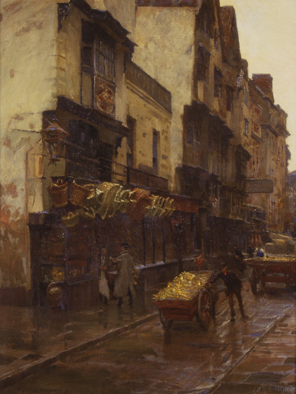The Cradle of the Wills Tobacco Firm, Mary-le-Port Street, Bristol, n. 1902 (öljy kankaalle) tekijältä William Holt Yates Titcomb