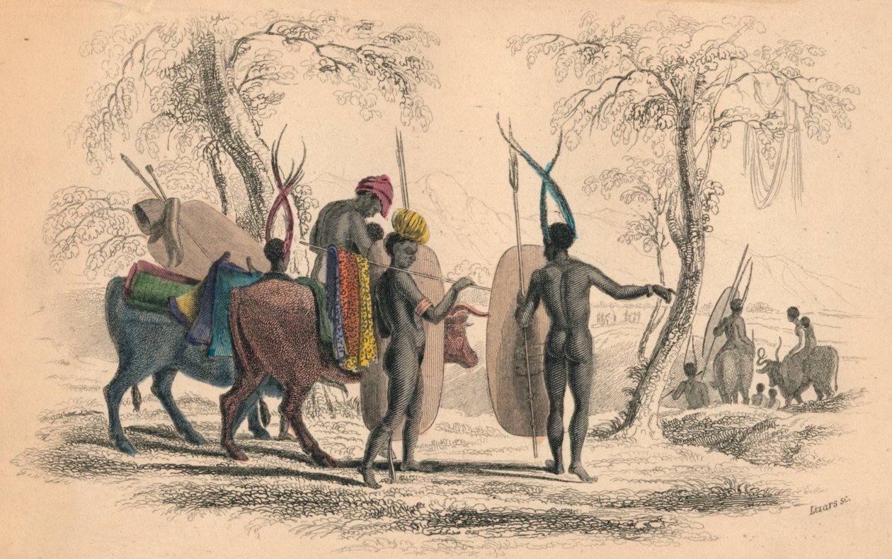 Caffrarian Family Travelling, 1830-luku. tekijältä William Home Lizars