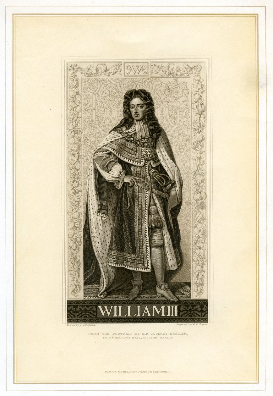 Vilhelm III, Englannin, Skotlannin ja Irlannin kuningas, 1800-luku. tekijältä William Home Lizars