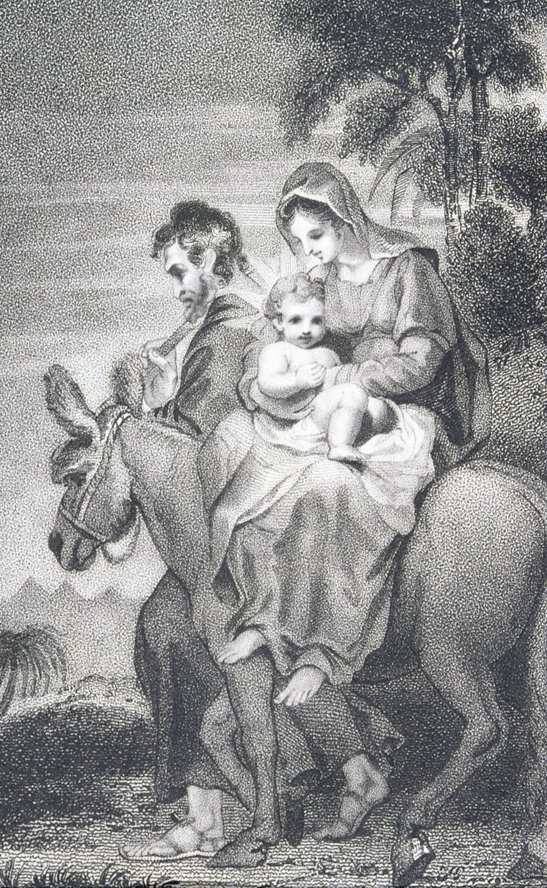 Lento Egyptiin, pastori J. Milnerin teoksesta Siunatun Herramme ja Vapahtajamme Jeesuksen Kristuksen historia ja elämä, julkaisija B. Crosby, 1808 tekijältä William Hopwood