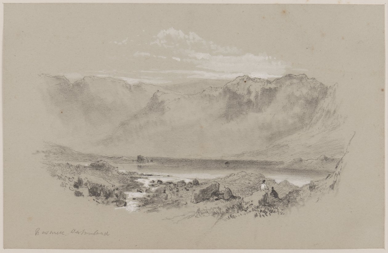 Grasmere, Westmorland (liitu ja guassi paperilla) tekijältä William Hull