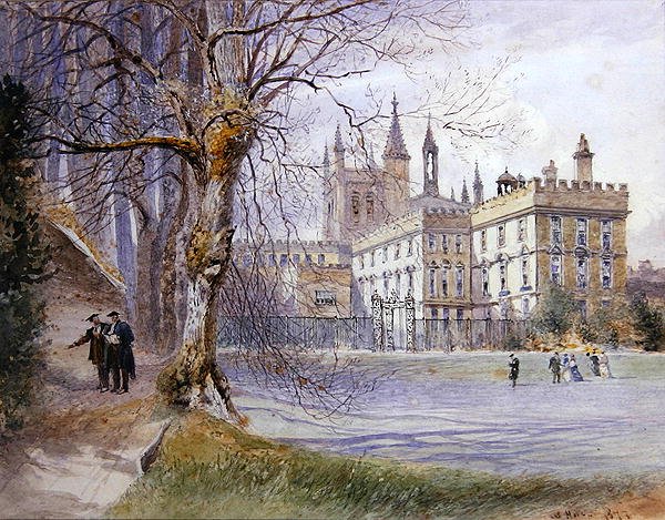 New College College Gardensista (akvarelli lyijykynällä) tekijältä William Hull