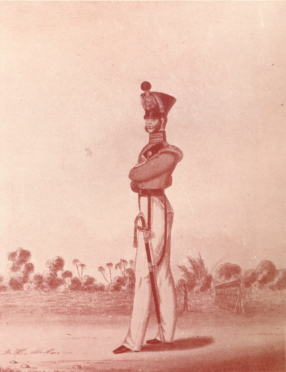 Madrasin armeijan kevyen jalkaväen upseerit, c1837-1843, 1909 tekijältä William Hunsley