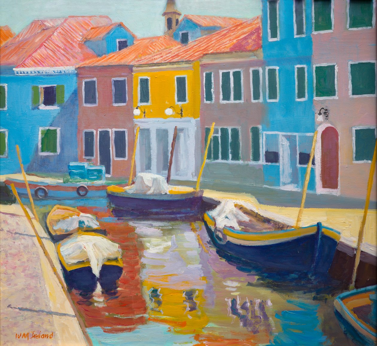 Burano, Venetsia (öljy aluksella) tekijältä William Ireland