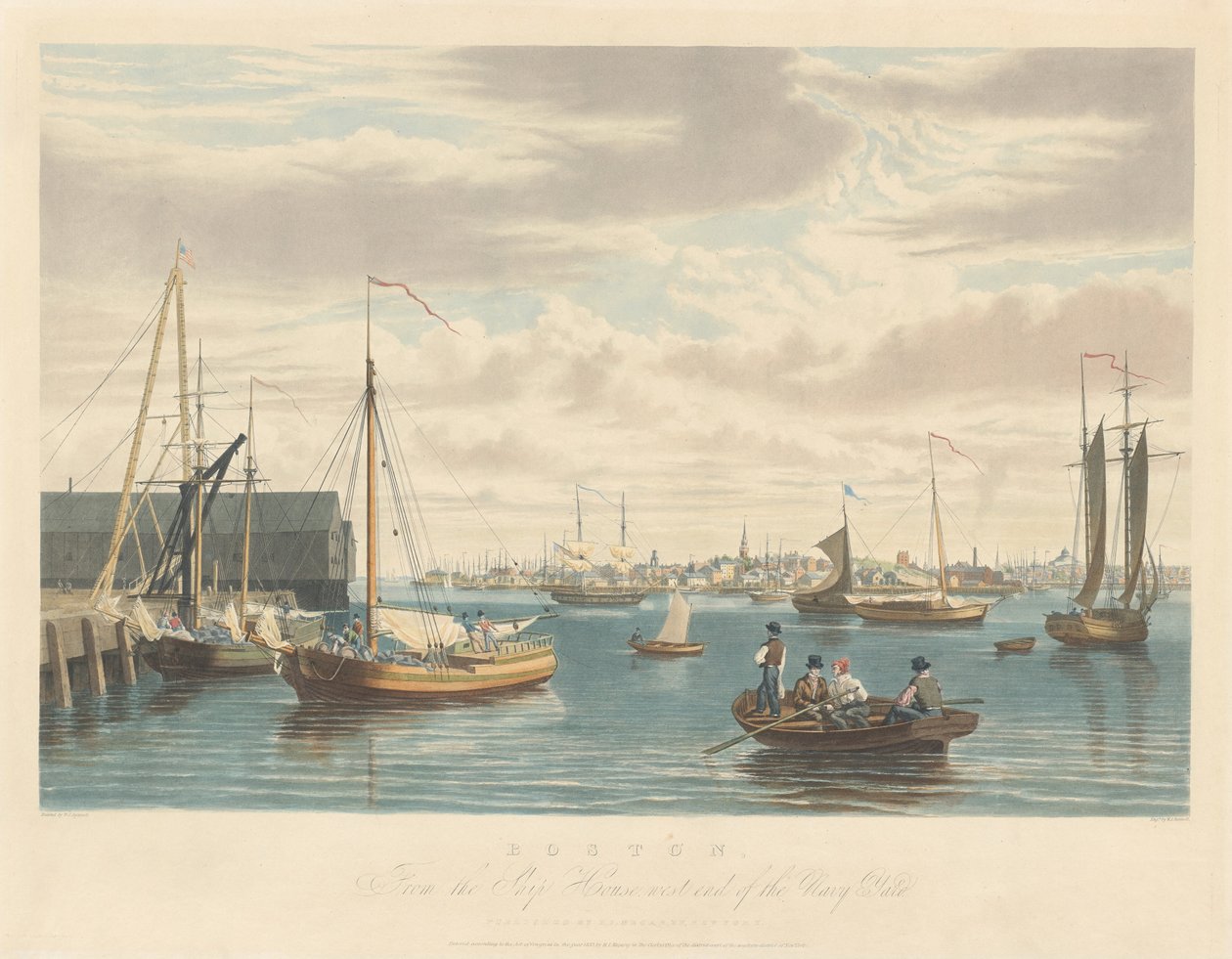 Boston: Navy Yardin laivarakennuksen länsipäästä tekijältä William James Bennett