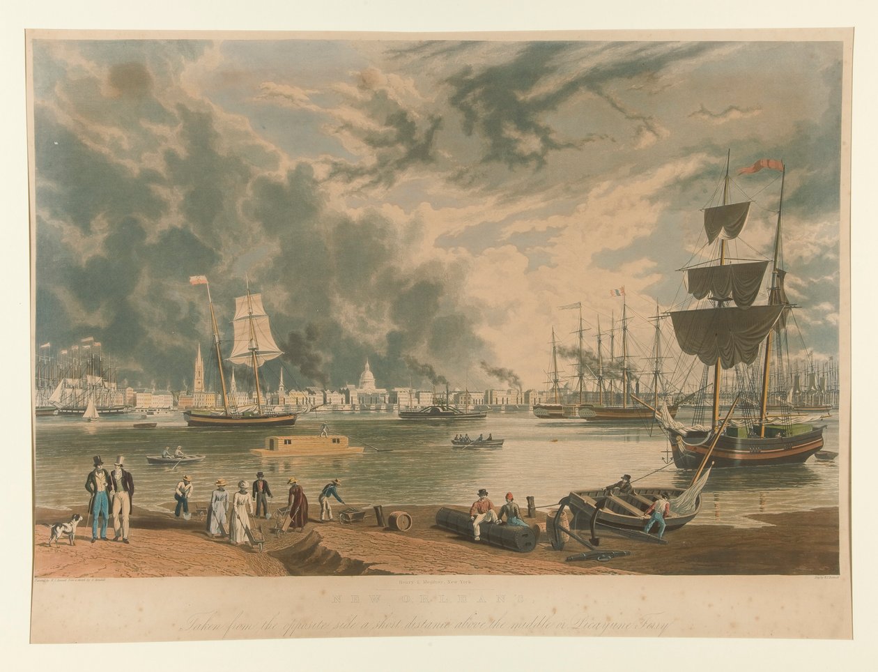 Nova Orleans, presa des del costat oposat a poca distància per sobre del centre o Picayune Ferryfinnish tekijältä William James Bennett