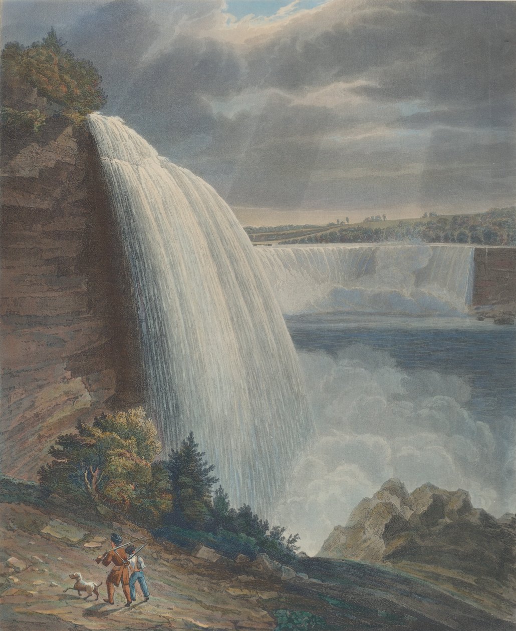 Niagaran putoukset Staircasen juurelta, 1829. tekijältä William James Bennett