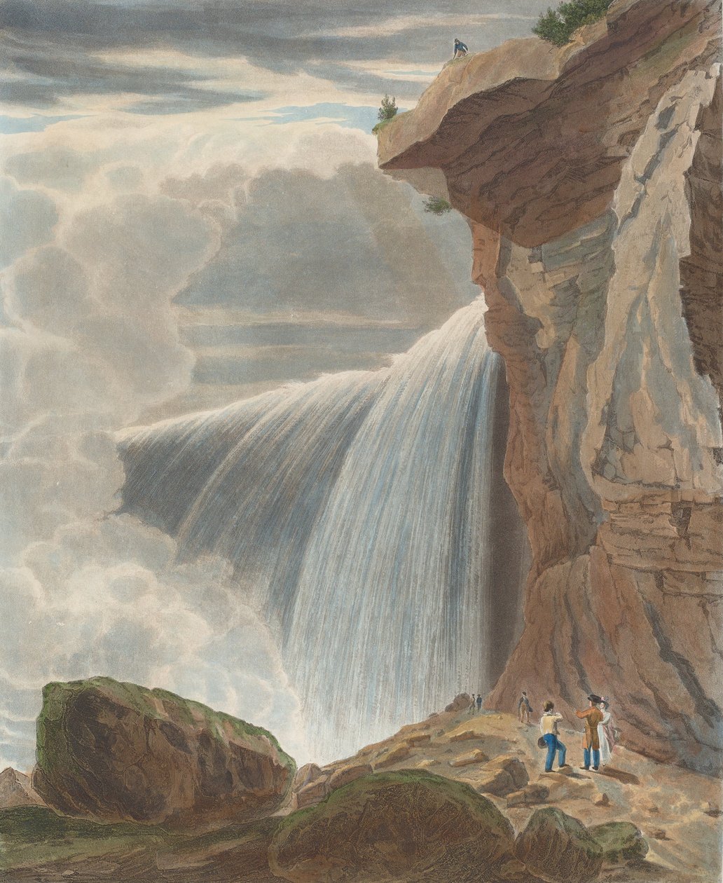 Niagaran putoukset Under Table Rockista, 1829. tekijältä William James Bennett