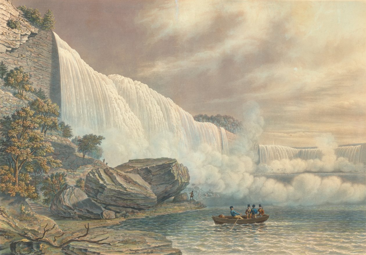 Niagaran putoukset Amerikan puolelta, julkaistu 1840. tekijältä William James Bennett